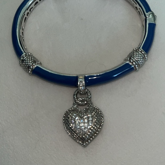 Judith Ripka Sterling Blue Enamel and CZ Bracelet - Picture 9 of 13